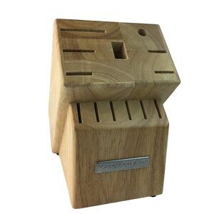 KitchenAid Wood Knife Holder Block Only 13 Slot Oak Wood Rubber Feet u